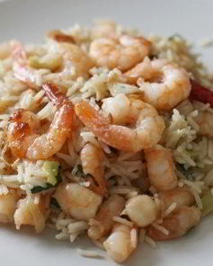 Рис с креветками и кальмарами