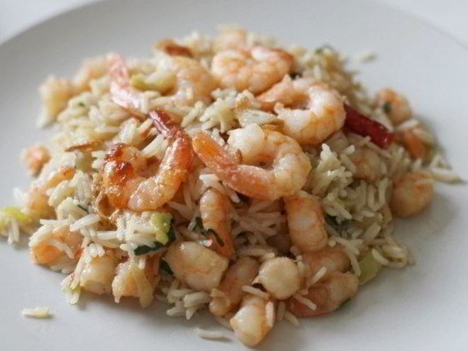 Рецепт риса с креветками и кальмарами