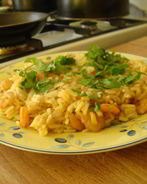 Рис с креветками и карри