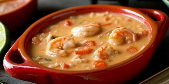 Рис с креветками и кокосовым молоком