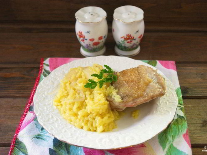 Рецепт риса с курицей и ананасами