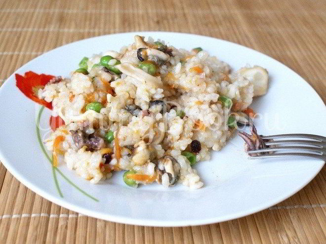 Рецепт риса с морским коктейлем