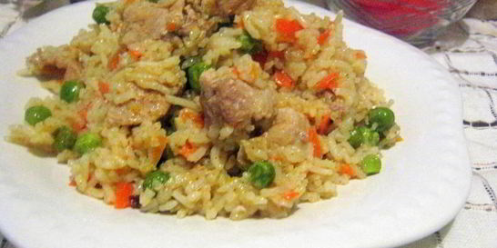 Рис со свининой и овощами в мультиварке