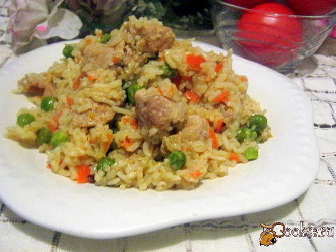 Рецепт риса со свининой и овощами в мультиварке