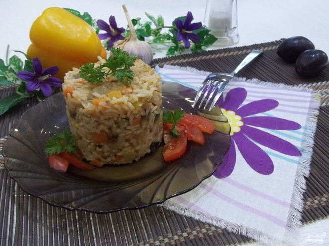 Рецепт риса, тушенного с овощами