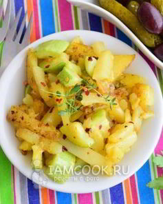 Жареная картошка с кабачками