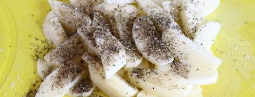 жареная картошка с луком на сковороде. Шаг 5