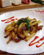 Жареная картошка с салом