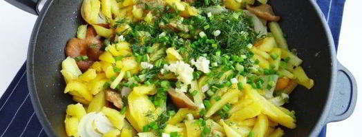 жареная картошка с солеными грибами. Шаг 14