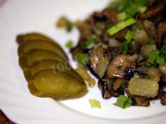 Рецепт жареного картофеля с королевскими шампиньонами