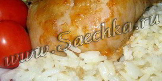 Жареный рис с чесноком