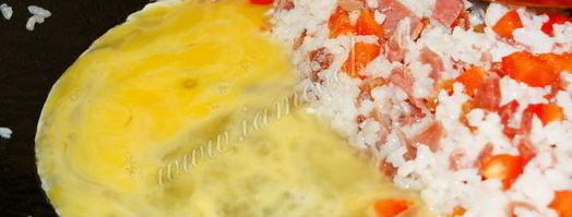 жареный рис с яйцом, мясом и овощами по-китайски. Шаг 9