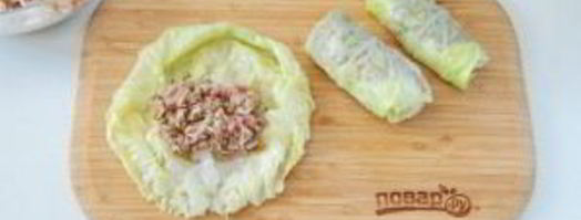 голубцы из молодой капусты с фаршем и чечевицей. Шаг 7