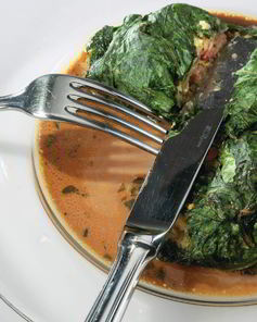 Голубцы из романо с бараниной и чечевицей