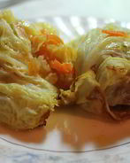 Голубцы из савойской капусты с грибами без мяса