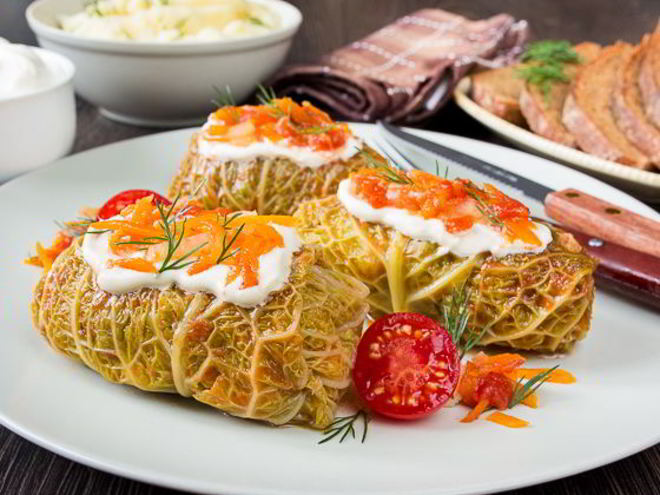 Рецепт голубцов из савойской капусты со сладким перцем