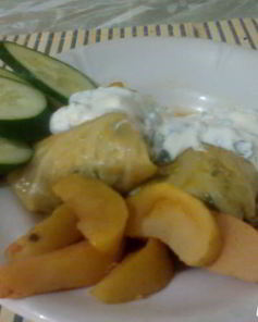 Голубцы с айвой и яблоком