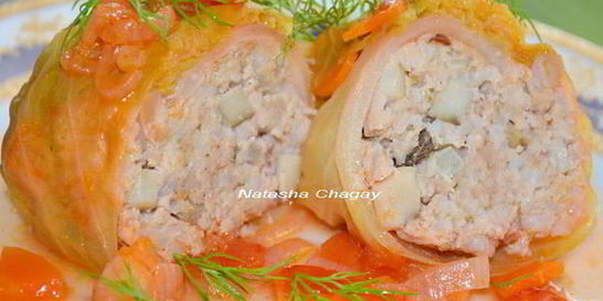 Голубцы с мясом, рисом и грибами