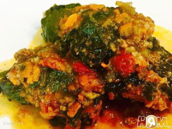 Рецепт голубцов в свекольной ботве