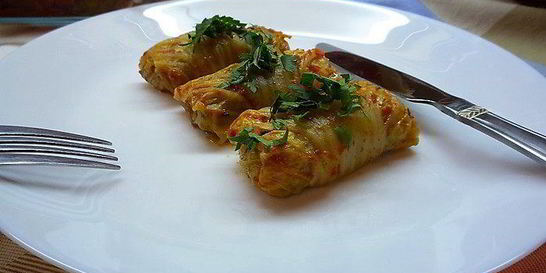 Постные голубцы с пшеном и грибами