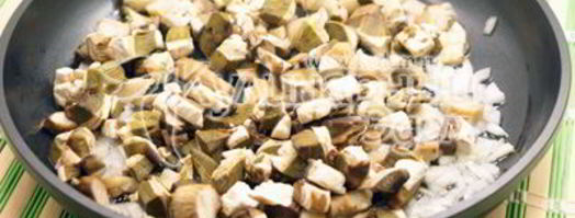 белые грибы с булгуром. Шаг 3