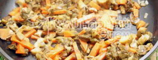 белые грибы с булгуром. Шаг 4