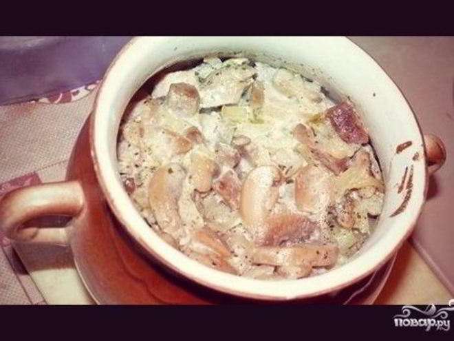 Рецепт белых грибов в горшочке