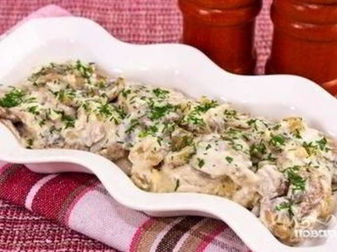 Рецепт белых грибов в сметане