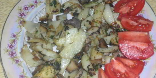 Белые грибы жареные с картошкой