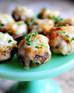 Фаршированные грибы с луком