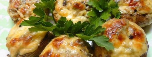 фаршированные шампиньоны запеченные с сыром в духовке. Шаг 7