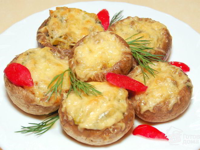 Рецепт фаршированных шампиньонов