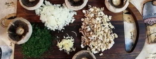 фаршированные шляпки шампиньонов. Шаг 2