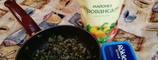 фаршированные шляпки шампиньонов. Шаг 3