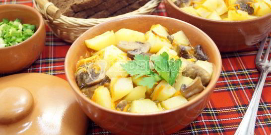 Горшочки с грибами в духовке