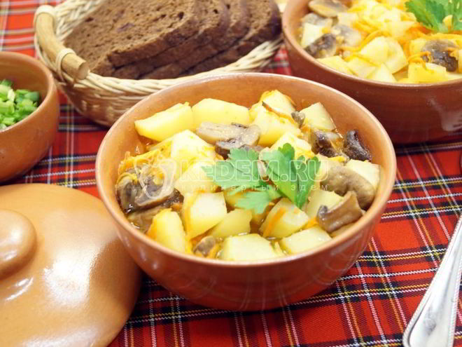 Рецепт горшочков с грибами в духовке