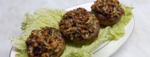 грибы, фаршированные орехами и сыром. Шаг 5