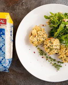 Грибы, фаршированные перловкой