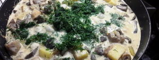 грибы в сметане с картофелем. Шаг 9