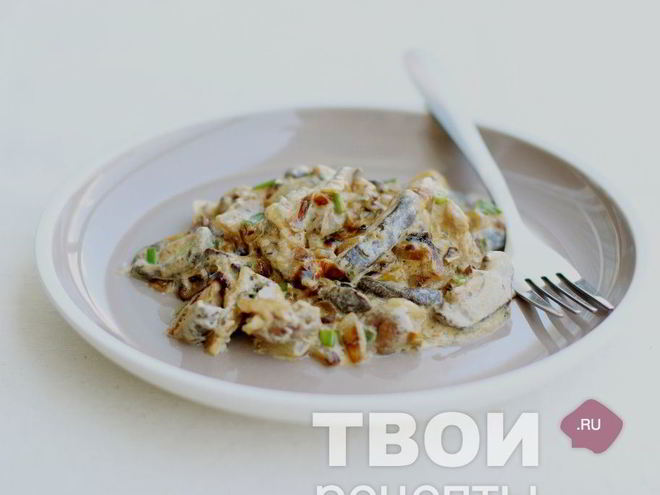 Рецепт грибов в сметане