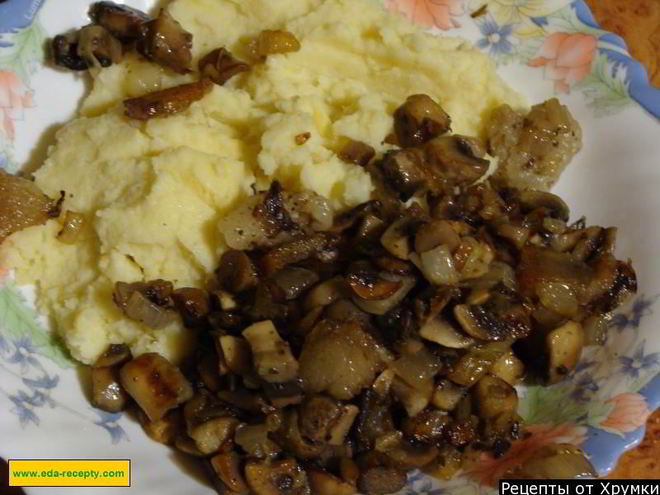Рецепт грибов жареных с луком на сале
