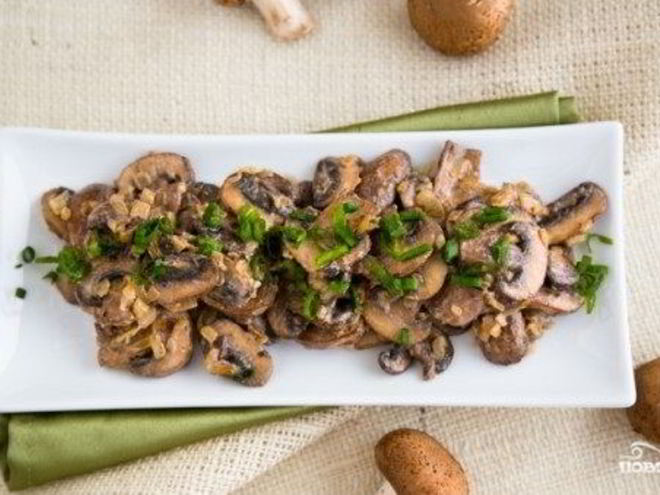 Рецепт грибов, жареных с майонезом