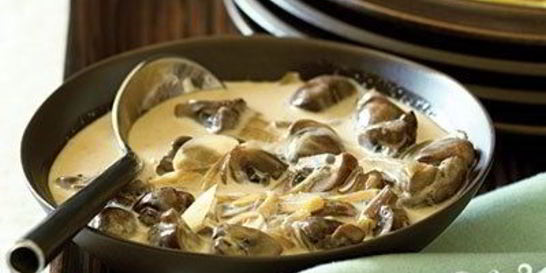 Опята жареные со сметаной