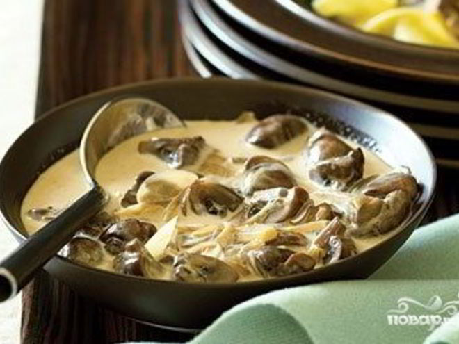 Рецепт опят жареных со сметаной