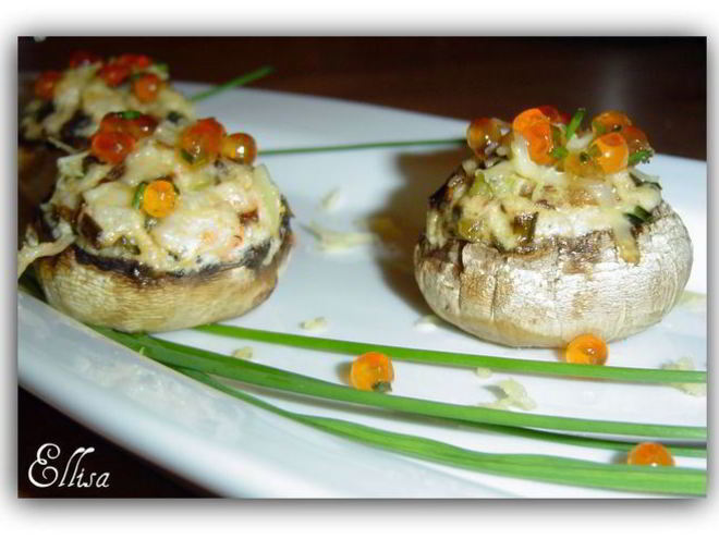 Рецепт шампиньонов фаршированных морское искушение