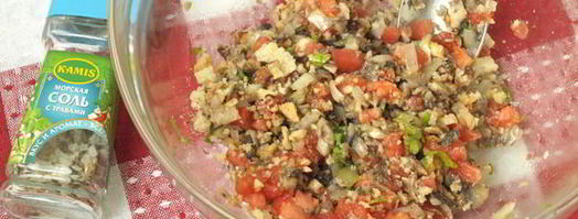 шампиньоны фаршированные с креветками и клюквой. Шаг 3