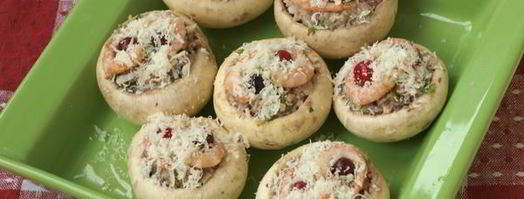 шампиньоны фаршированные с креветками и клюквой. Шаг 6