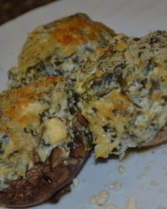 Шампиньоны фаршированные сливочно-шпинатным соусом