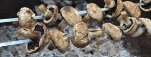 шампиньоны на мангале. Шаг 4