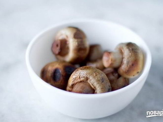 Рецепт шампиньонов на углях